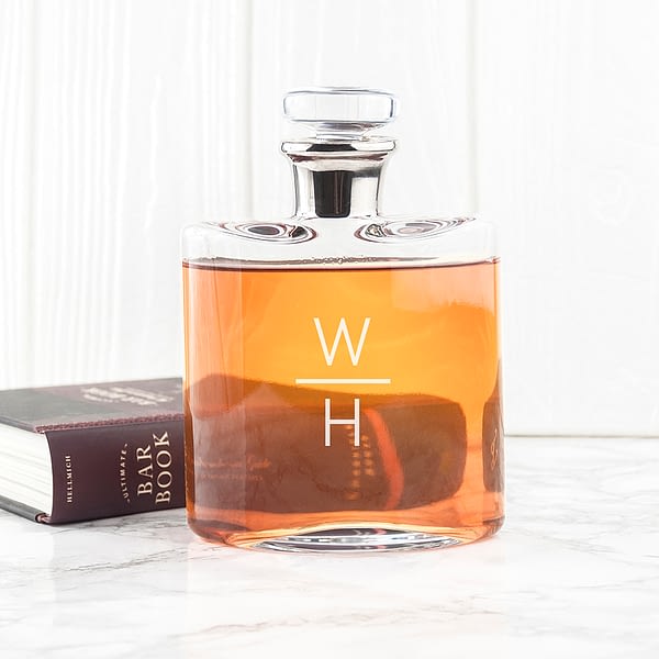 LSA Monogrammed Platinum Necked Decanter