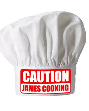 Personalised Caution Chefs Hat