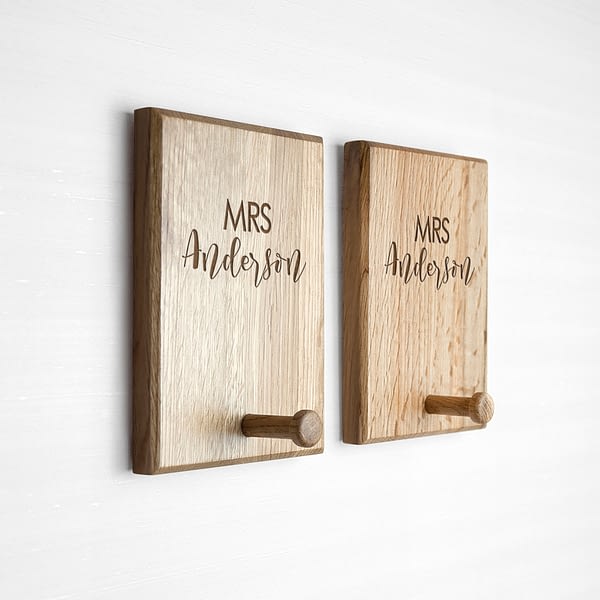 Personalised Contemporary Couples Peg Hook