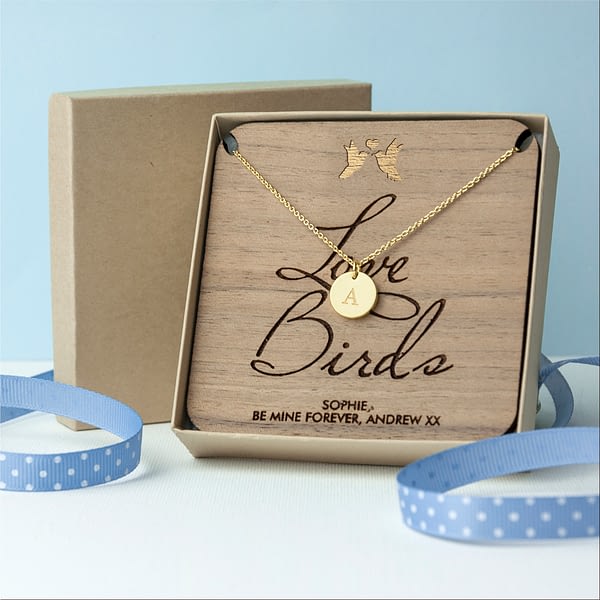 Personalised Love Birds Necklace & Keepsake