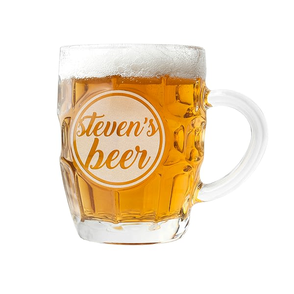 Personalised Statement Dimpled Beer Glass