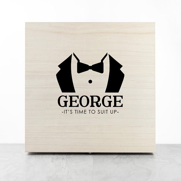 Personalised Suit Up Wedding Box