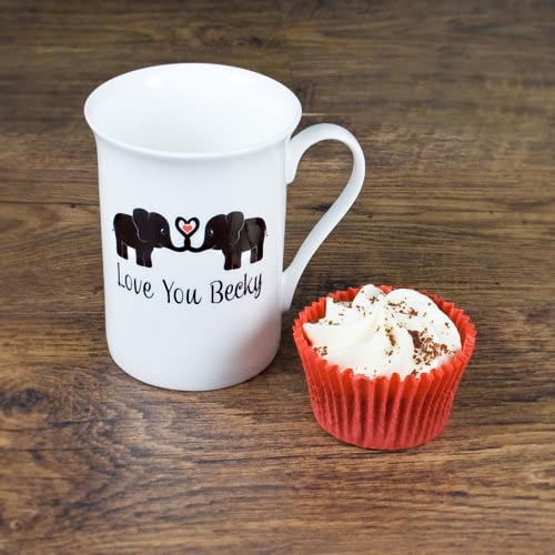 Elephants In Love Bone China Mug