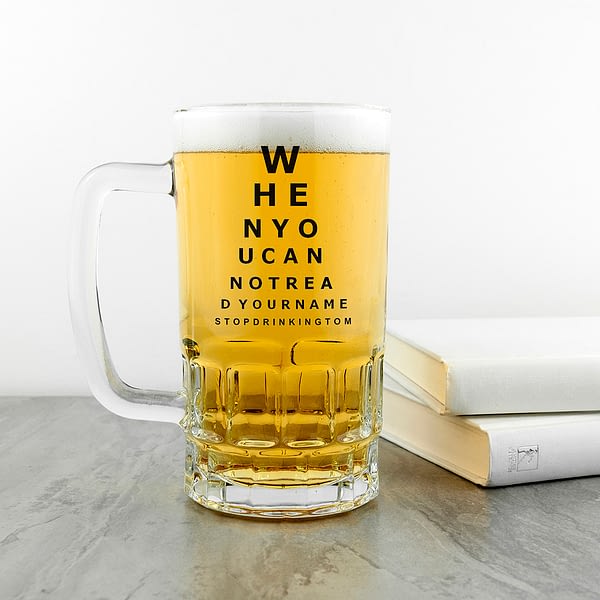 Opticians Chart Beer Glass Tankard