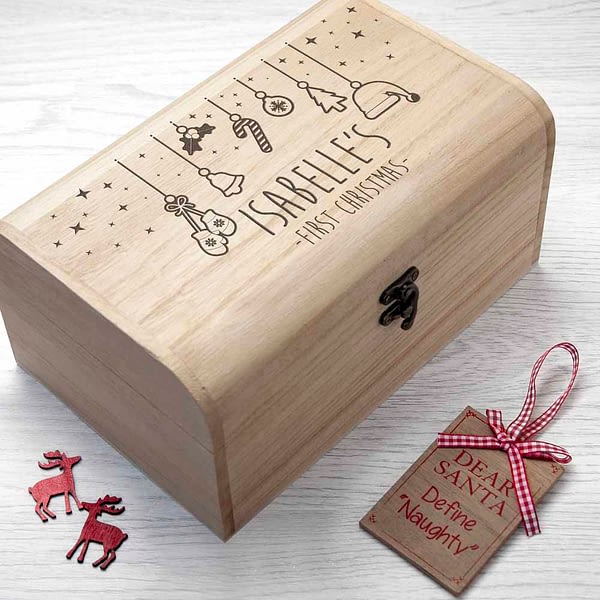 Personalised Baby's First Christmas Eve Chest