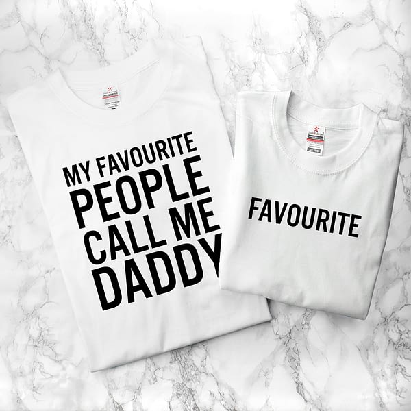 Personalised Daddy and Me Favourite People White T-Shirts