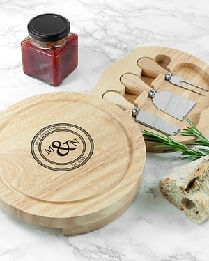 Monogram Couple Cheese Board Set