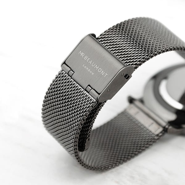 Personalised Men's Metallic Charcoal Grey Watch