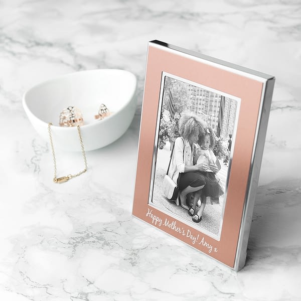 Personalised Small Rose Gold Metal Photo Frame