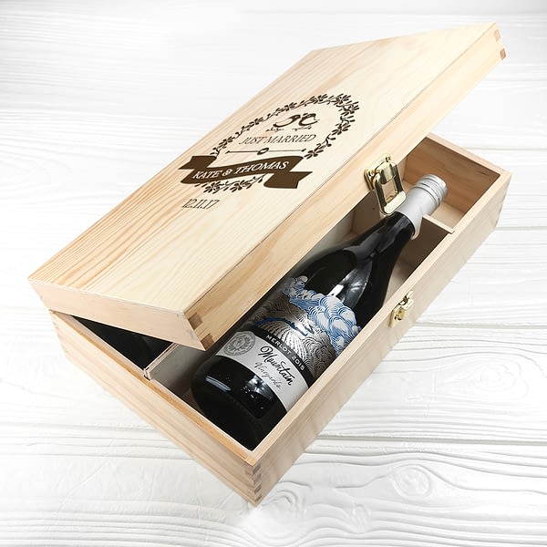 Personalised Just Married Wine Box