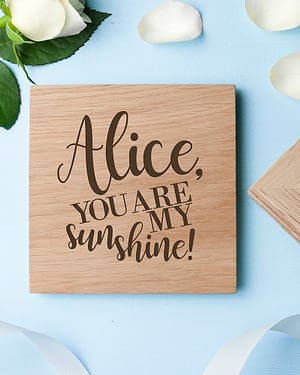 Personalised My Sunshine Oak Photo Cube