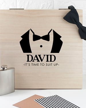 Personalised Suit Up Wedding Box