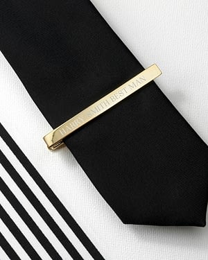 Personalised Gold Plated Tie Clip