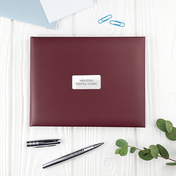 Personalised Burgundy Leather Visitors Book