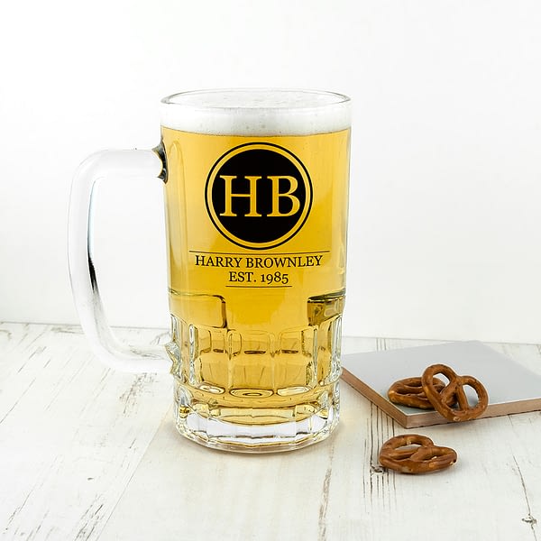 Circle Monogram Beer Glass Tankard