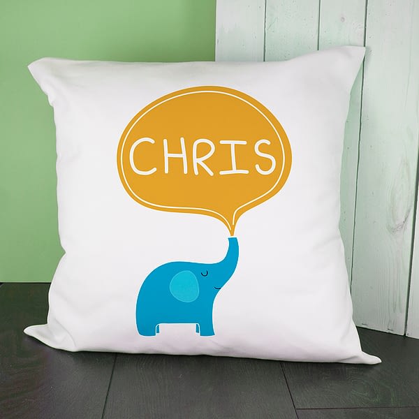 Personalised Hello Baby Elephant Cushion Cover