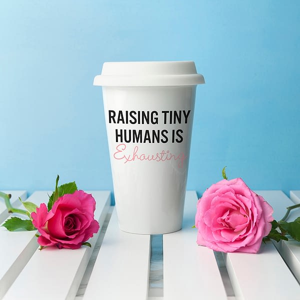 Personalised Tiny Humans Ceramic Travel Mug