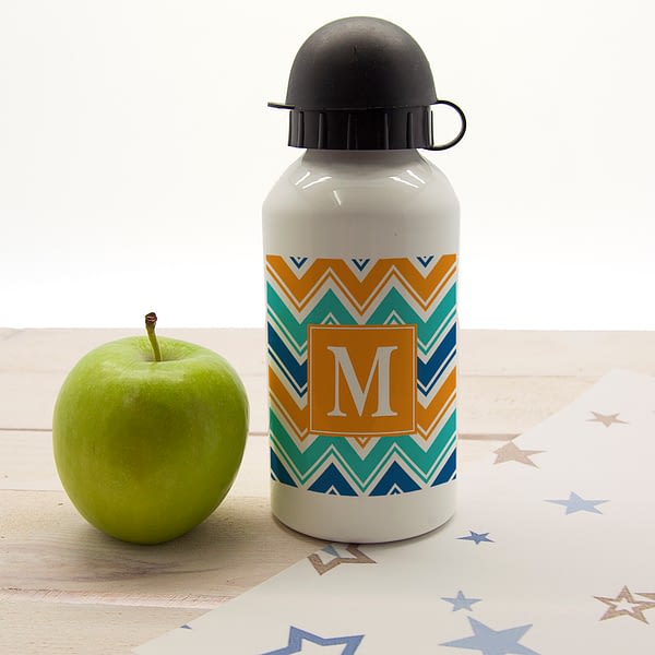 Vibrant Zig Zagged Personalised Water Bottle