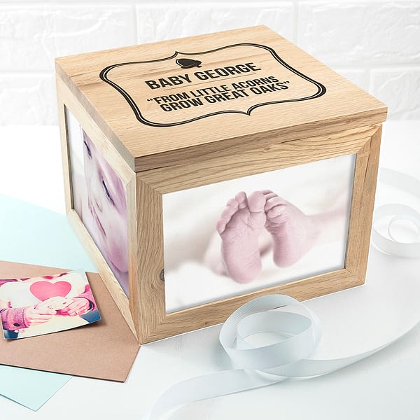 Personalised Little Acorns Large Keepsake Box