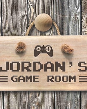 Personalised Wooden Game Room Sign