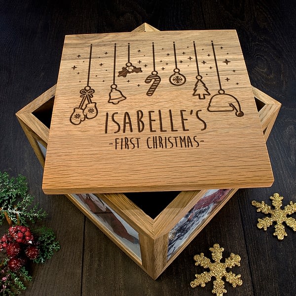 Personalised Baby's First Christmas Memory Box