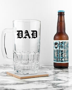 Medieval Text Monogram Beer Glass Tankard