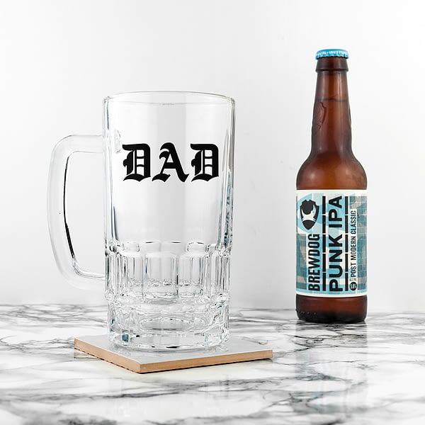 Medieval Text Monogram Beer Glass Tankard