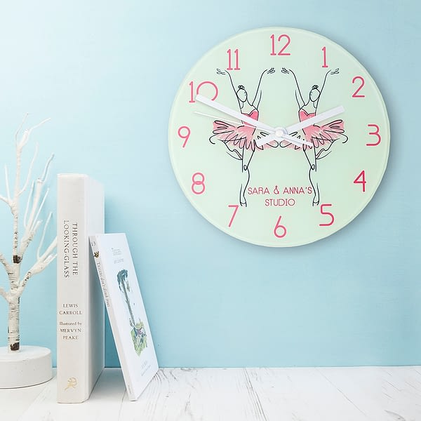 Graceful Ballet Dancer Personalised Wall Clock