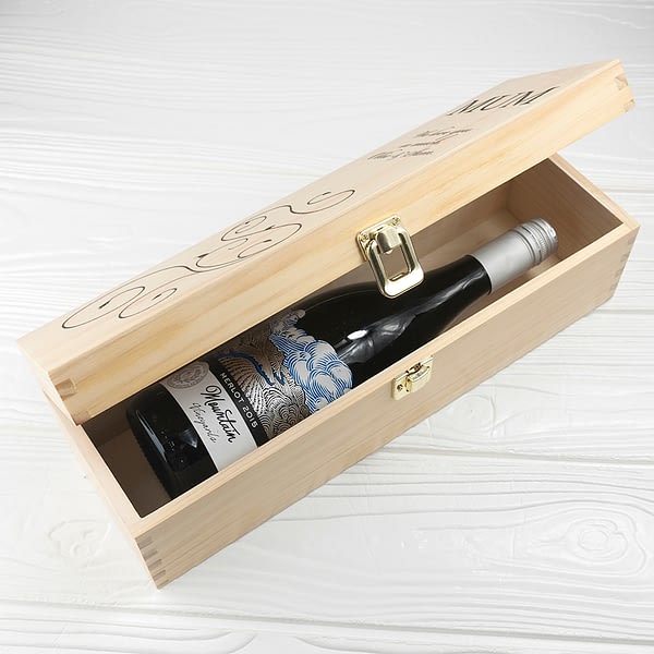 Mother's Day Wine Box With Swirls