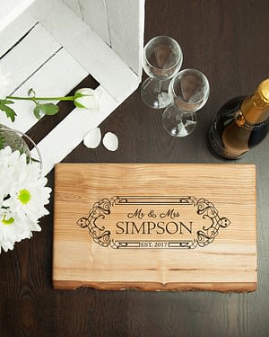 Personalised Wedding Date Rustic Welsh Ash Serving Board