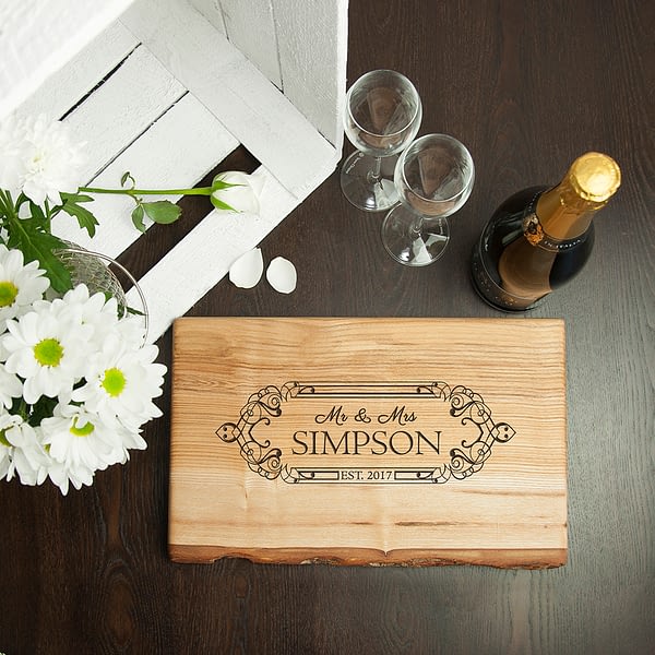 Personalised Wedding Date Rustic Welsh Ash Serving Board