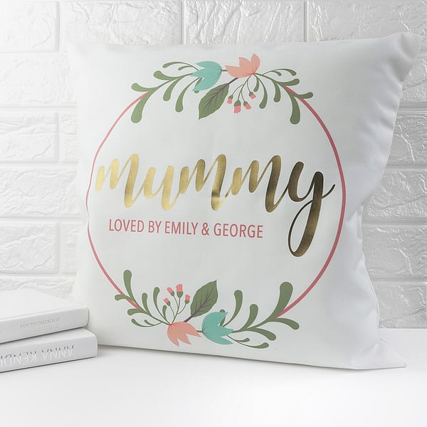 Personalised Floral Wreath Cushion Cover