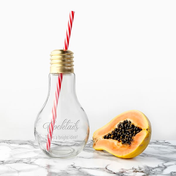 Personalised Bright Idea Lightbulb Cocktail Glass