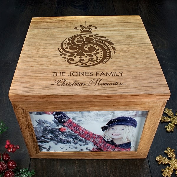 Personalised Christmas Memory Box Bauble Design