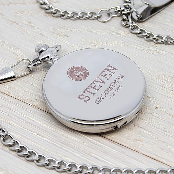 Personalised Groomsman Monogram Collection Pocket Watch