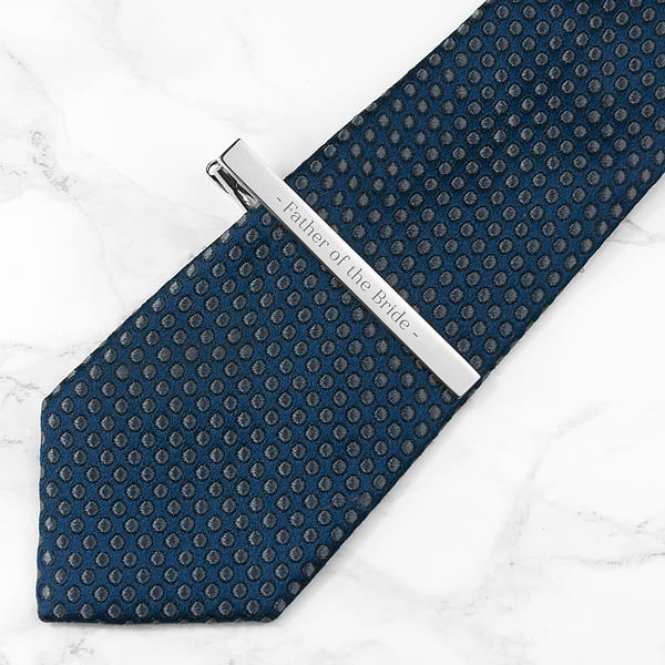 Personalised Rhodium Plated Tie Clip