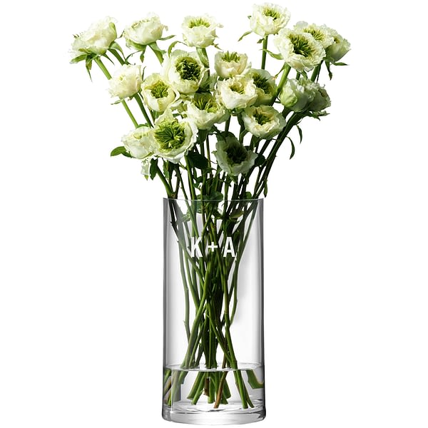 LSA Monogrammed Column Vase