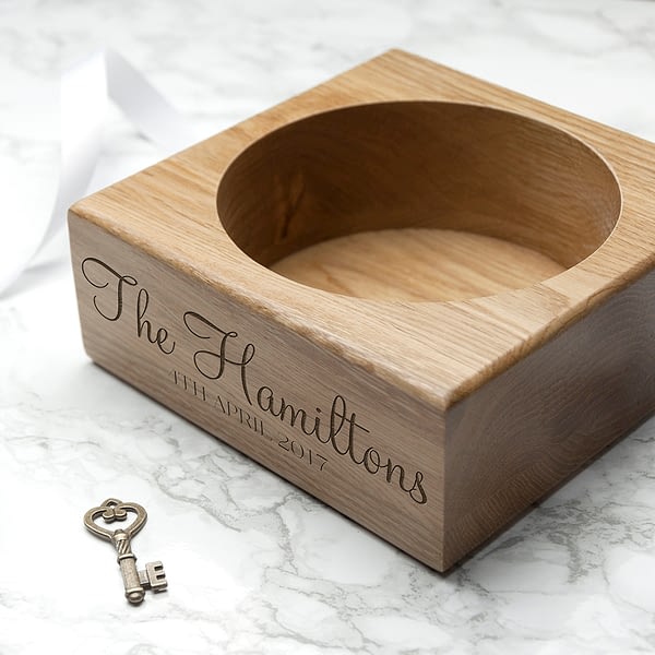 Personalised Solid Oak Champagne Holder