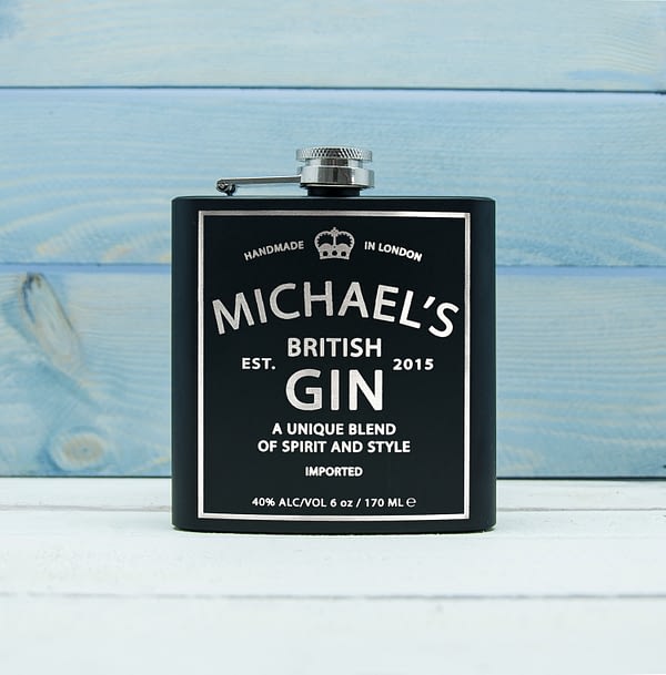 Personalised Gin Vintage Hip Flask