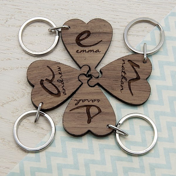 Best Friends Forever Heart Wooden Keyring