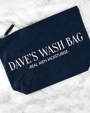 Personalised Men's Wash Bag in Navy