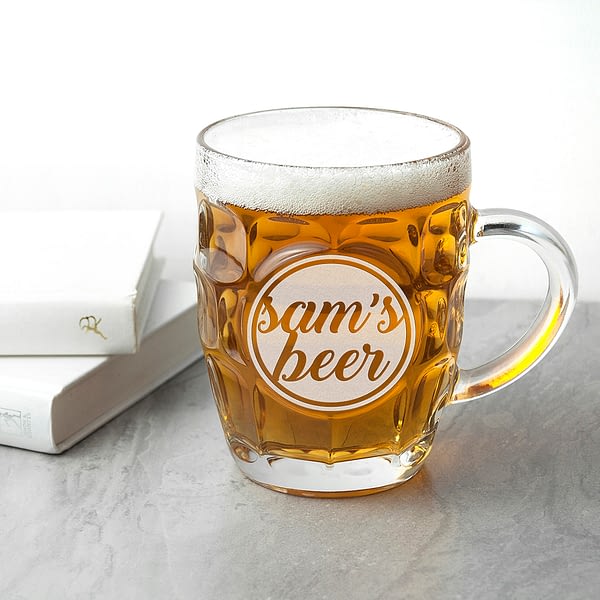 Personalised Statement Dimpled Beer Glass