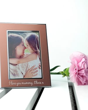 Personalised Small Rose Gold Metal Photo Frame