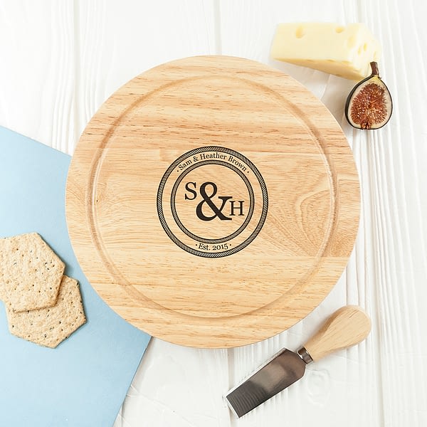 Monogram Couple Cheese Board Set