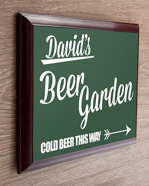 Personalised Beer This Way! Garden Plaque