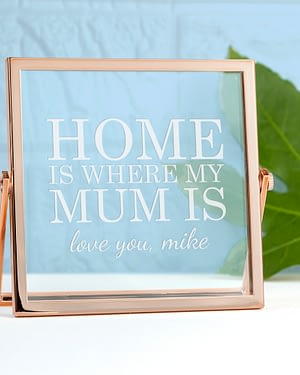 Engraved Home is Mum Rose Gold Frame