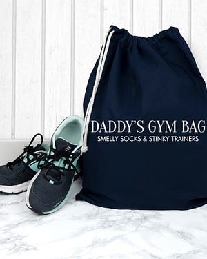 Personalised Cotton Navy Gym Bag