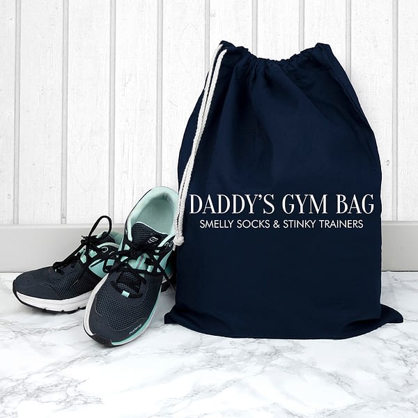 Personalised Cotton Navy Gym Bag