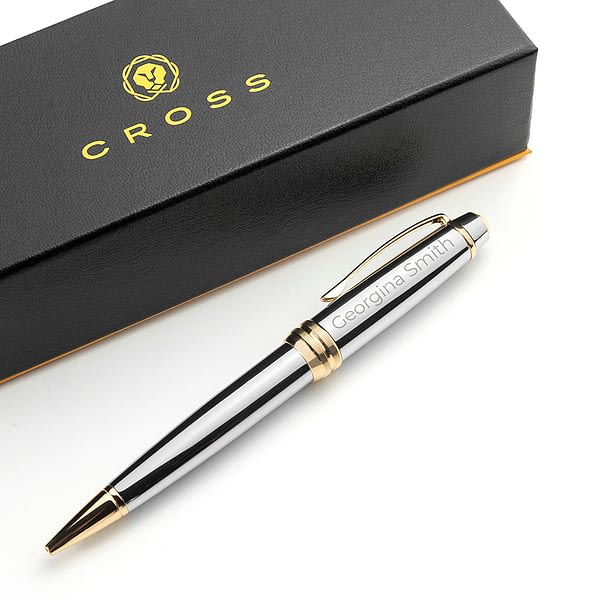 Personalised Cross Silver Gold Medallist Pen