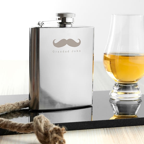 Moustache 6oz Hip Flask